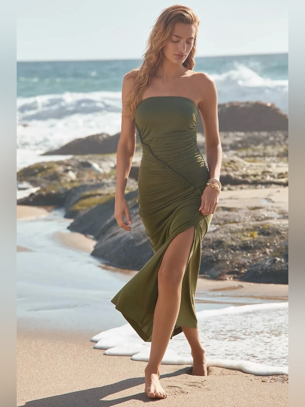 NWT! The Gabbie Strapless Ruched
Tube Dress by Celandine for Anthropologie